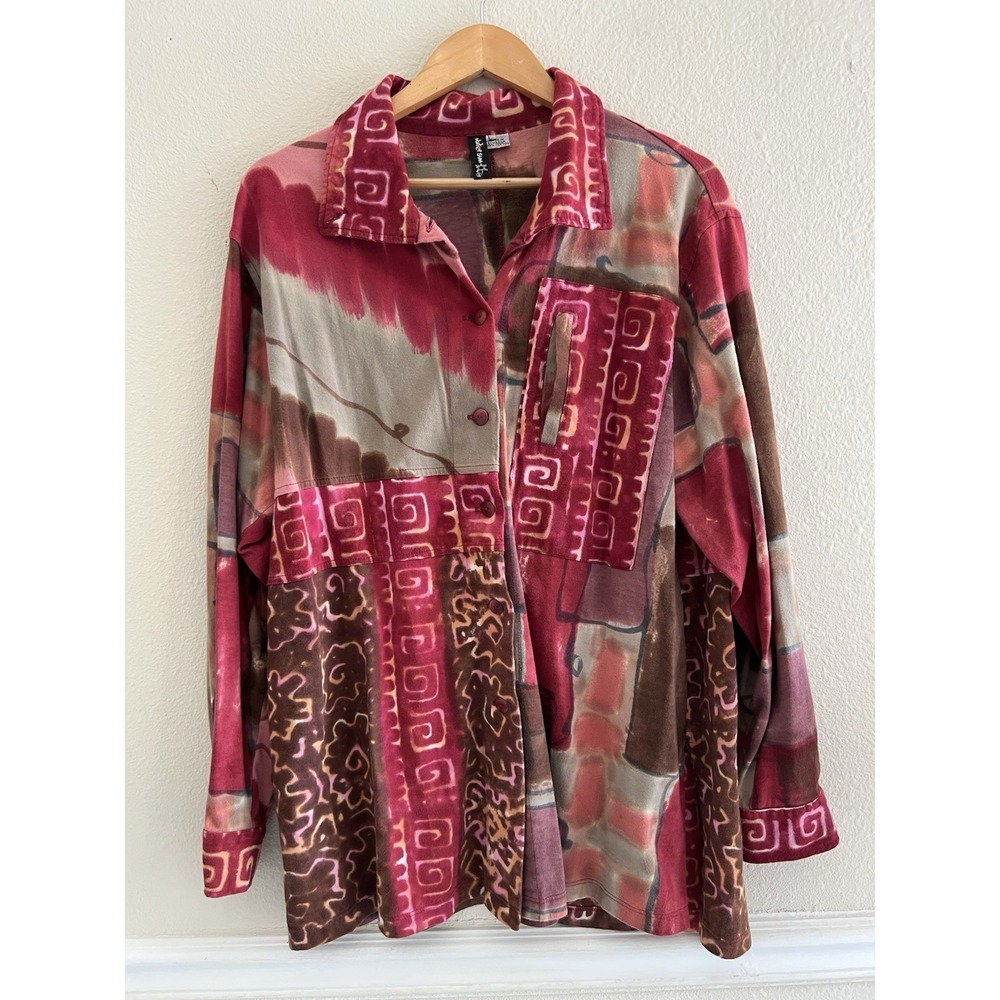 Vintage Winter Sun Ecuador Cotton Shacket Jacket L Abstract Grunge Goblincore
